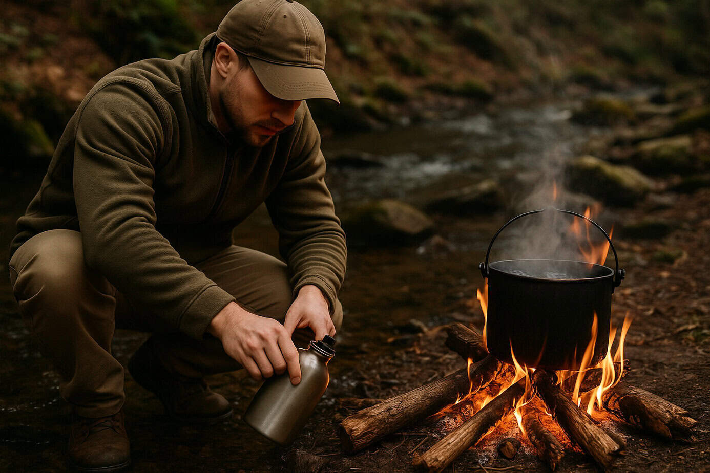 how to sterilize water without chemicals campfire boiling