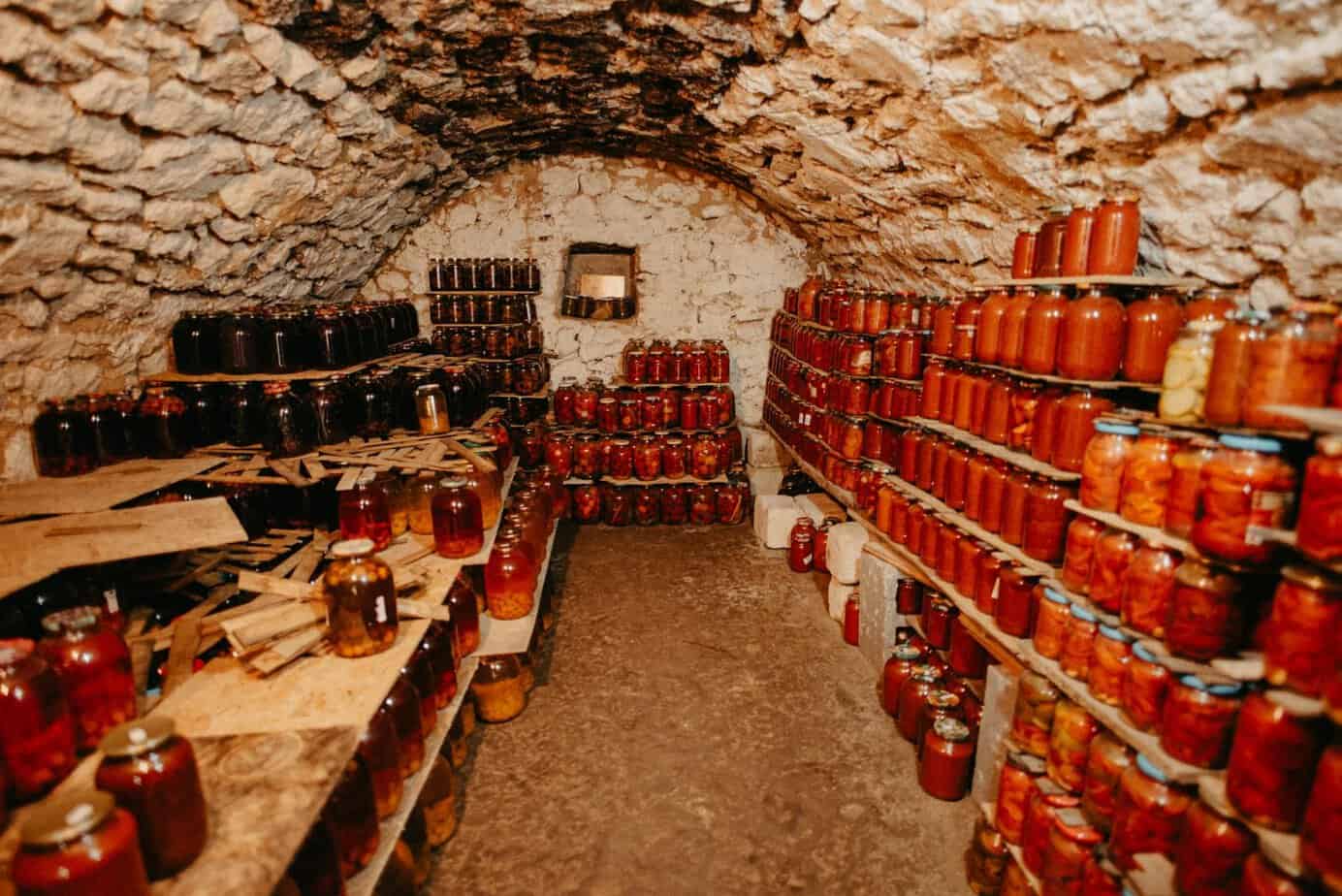long term food storage in basement home canning shelves
